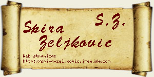 Spira Zeljković vizit kartica